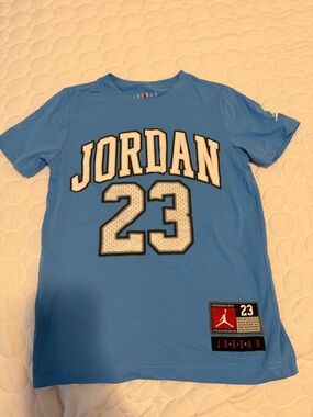 Jordan Light Blue Kids Short Sleeve Tee with 23 Graphic